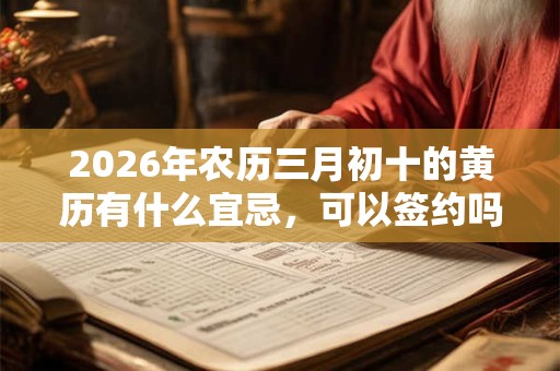 2026年农历三月初十的黄历有什么宜忌，可以签约吗？
