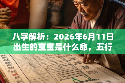 八字解析：2026年6月11日出生的宝宝是什么命，五行缺什么