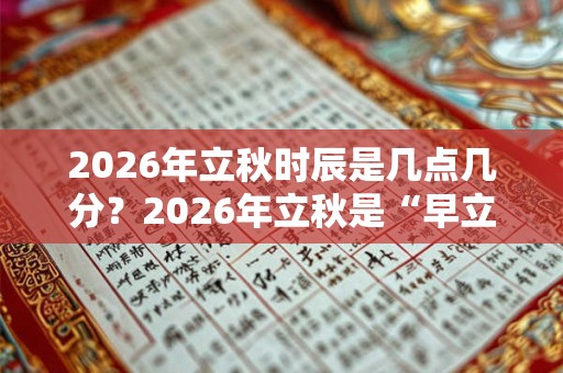 2026年立秋时辰是几点几分？2026年立秋是“早立秋”吗？