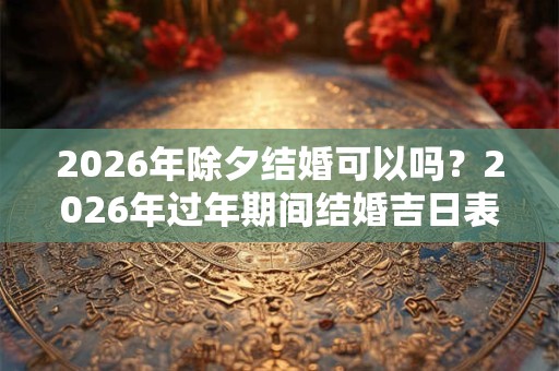 2026年除夕结婚可以吗？2026年过年期间结婚吉日表！