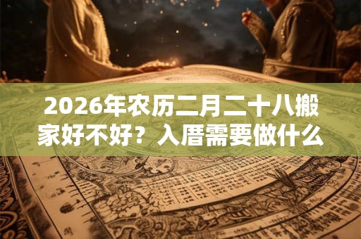 2026年农历二月二十八搬家好不好？入厝需要做什么？