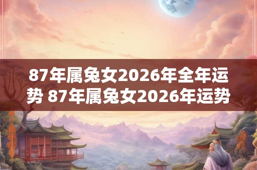 87年属兔女2026年全年运势 87年属兔女2026年运势及运程
