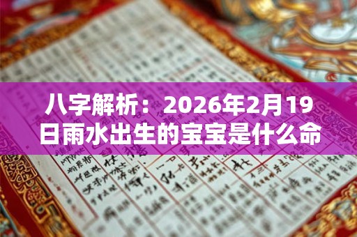 八字解析：2026年2月19日雨水出生的宝宝是什么命，五行缺什么