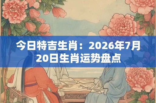 今日特吉生肖：2026年7月20日生肖运势盘点