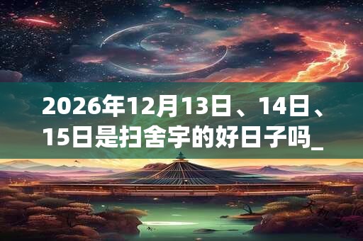 2026年12月13日、14日、15日是扫舍宇的好日子吗_扫舍宇可以吗