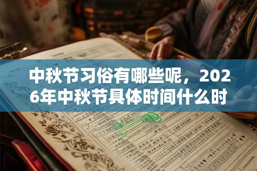 中秋节习俗有哪些呢，2026年中秋节具体时间什么时候？