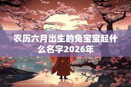 农历六月出生的兔宝宝起什么名字2026年