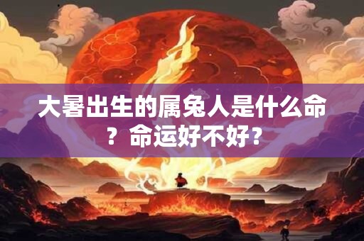 大暑出生的属兔人是什么命？命运好不好？