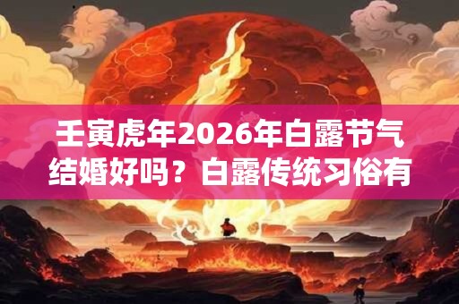 壬寅虎年2026年白露节气结婚好吗?白露传统习俗有哪些? 壬寅虎年2026年白露节气结婚好吗?白露传统习俗有哪些?