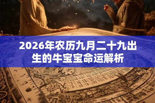 2026年农历九月二十九出生的牛宝宝命运解析