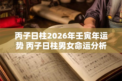 丙子日柱2026年壬寅年运势 丙子日柱男女命运分析