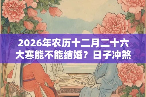 2026年农历十二月二十六大寒能不能结婚？日子冲煞什么生肖？