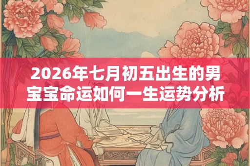 2026年七月初五出生的男宝宝命运如何一生运势分析