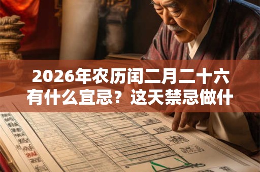 2026年农历闰二月二十六有什么宜忌？这天禁忌做什么？