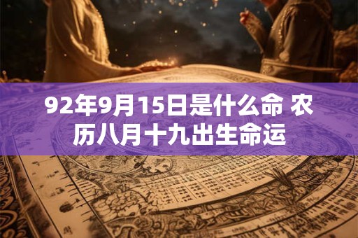 92年9月15日是什么命 农历八月十九出生命运
