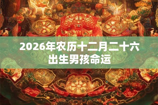 2026年农历十二月二十六出生男孩命运