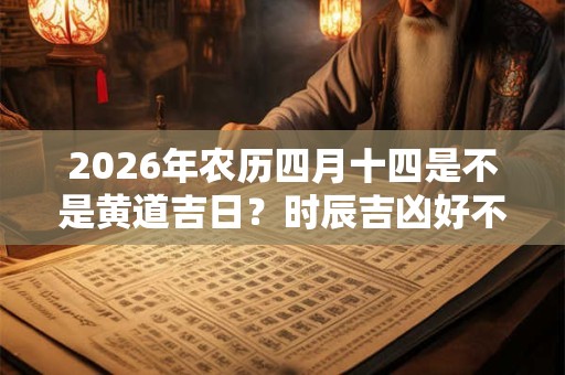 2026年农历四月十四是不是黄道吉日？时辰吉凶好不好？