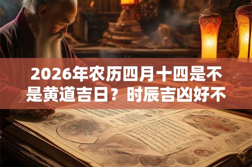 2026年农历四月十四是不是黄道吉日？时辰吉凶好不好？