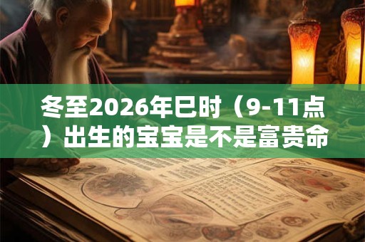 冬至2026年巳时（9-11点）出生的宝宝是不是富贵命