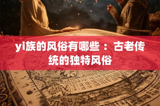 yi族的风俗有哪些 ：古老传统的独特风俗