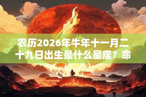 农历2026年牛年十一月二十九日出生是什么星座？命运运势如何？