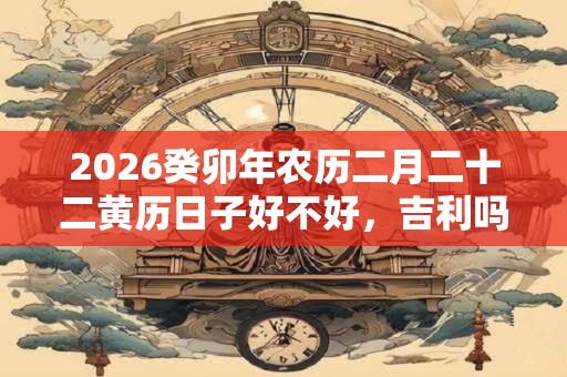 2026癸卯年农历二月二十二黄历日子好不好，吉利吗？