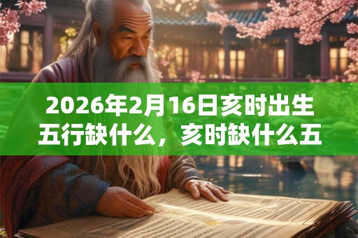 2026年2月16日亥时出生五行缺什么，亥时缺什么五行