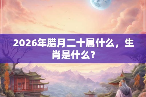 2026年腊月二十属什么，生肖是什么？