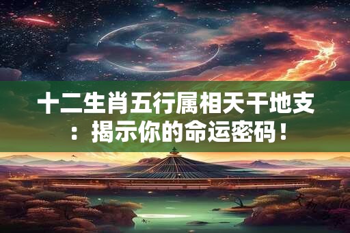 十二生肖五行属相天干地支：揭示你的命运密码！