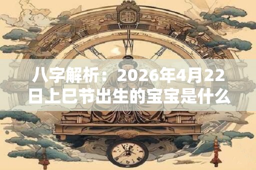 八字解析：2026年4月22日上巳节出生的宝宝是什么命，五行缺什么
