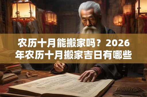 农历十月能搬家吗？2026年农历十月搬家吉日有哪些？