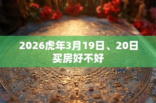 2026虎年3月19日、20日买房好不好
