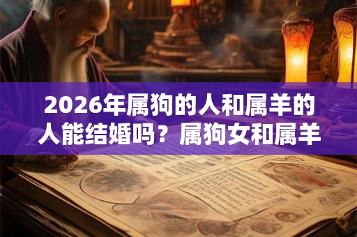 2026年属狗的人和属羊的人能结婚吗？属狗女和属羊男的婚姻怎么样？