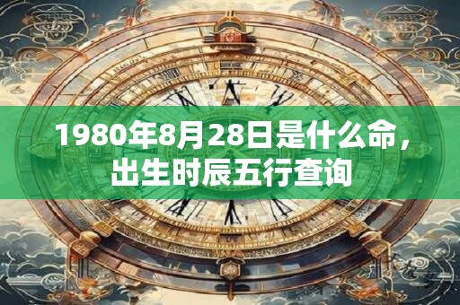 1980年8月28日是什么命，出生时辰五行查询