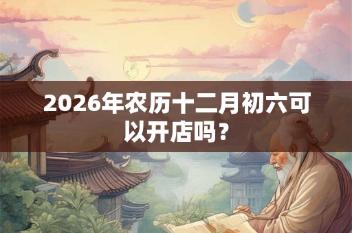 2026年农历十二月初六可以开店吗？