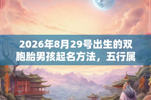 2026年8月29号出生的双胞胎男孩起名方法，五行属什么