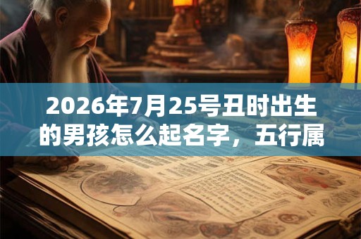 2026年7月25号丑时出生的男孩怎么起名字，五行属什么