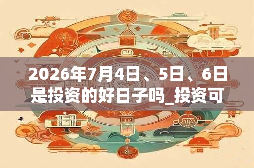 2026年7月4日、5日、6日是投资的好日子吗_投资可以吗