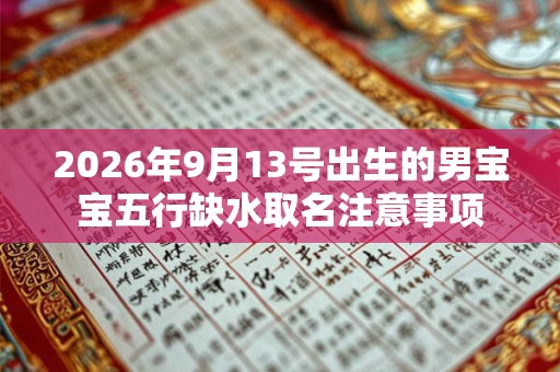 2026年9月13号出生的男宝宝五行缺水取名注意事项