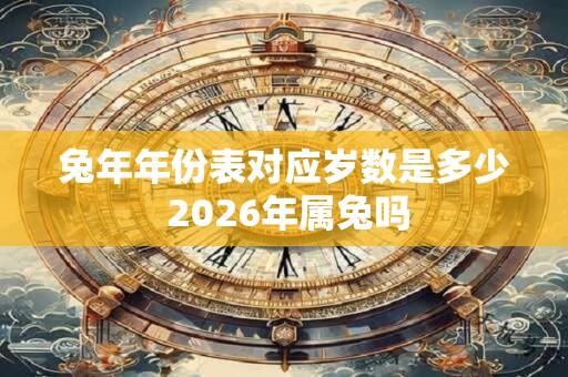 兔年年份表对应岁数是多少 2026年属兔吗