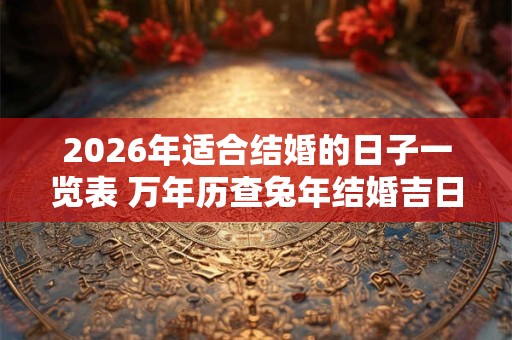 2026年适合结婚的日子一览表 万年历查兔年结婚吉日