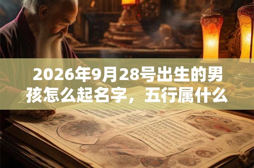 2026年9月28号出生的男孩怎么起名字，五行属什么