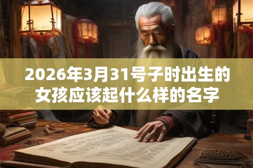 2026年3月31号子时出生的女孩应该起什么样的名字