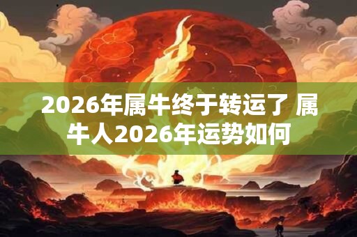 2026年属牛终于转运了 属牛人2026年运势如何