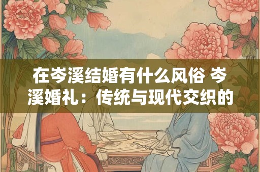 在岑溪结婚有什么风俗 岑溪婚礼：传统与现代交织的浪漫