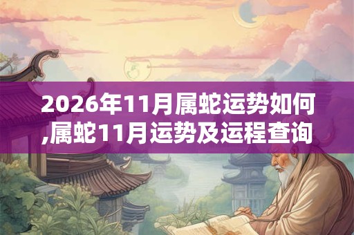 2026年11月属蛇运势如何,属蛇11月运势及运程查询