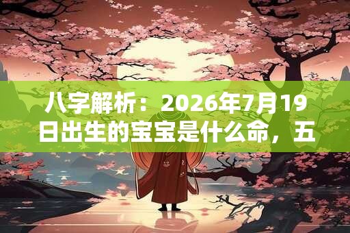 八字解析：2026年7月19日出生的宝宝是什么命，五行缺什么