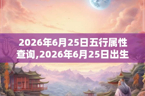 2026年6月25日五行属性查询,2026年6月25日出生五行属什么