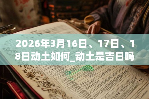 2026年3月16日、17日、18日动土如何_动土是吉日吗