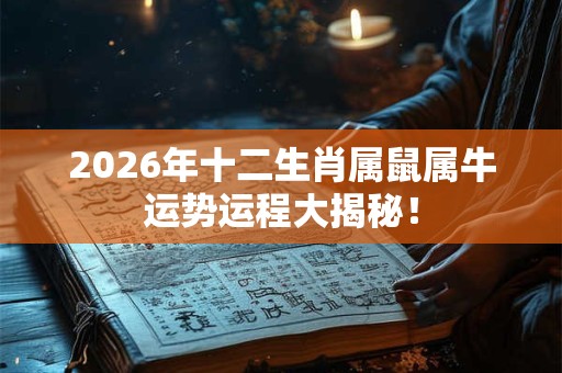 2026年十二生肖属鼠属牛运势运程大揭秘！